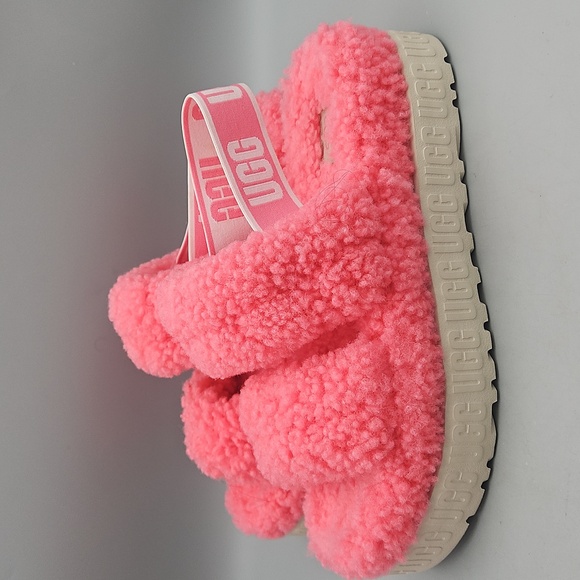 UGG Oh Fluffita Sheepskin Sandals Pink Women 9 - Picture 1 of 15